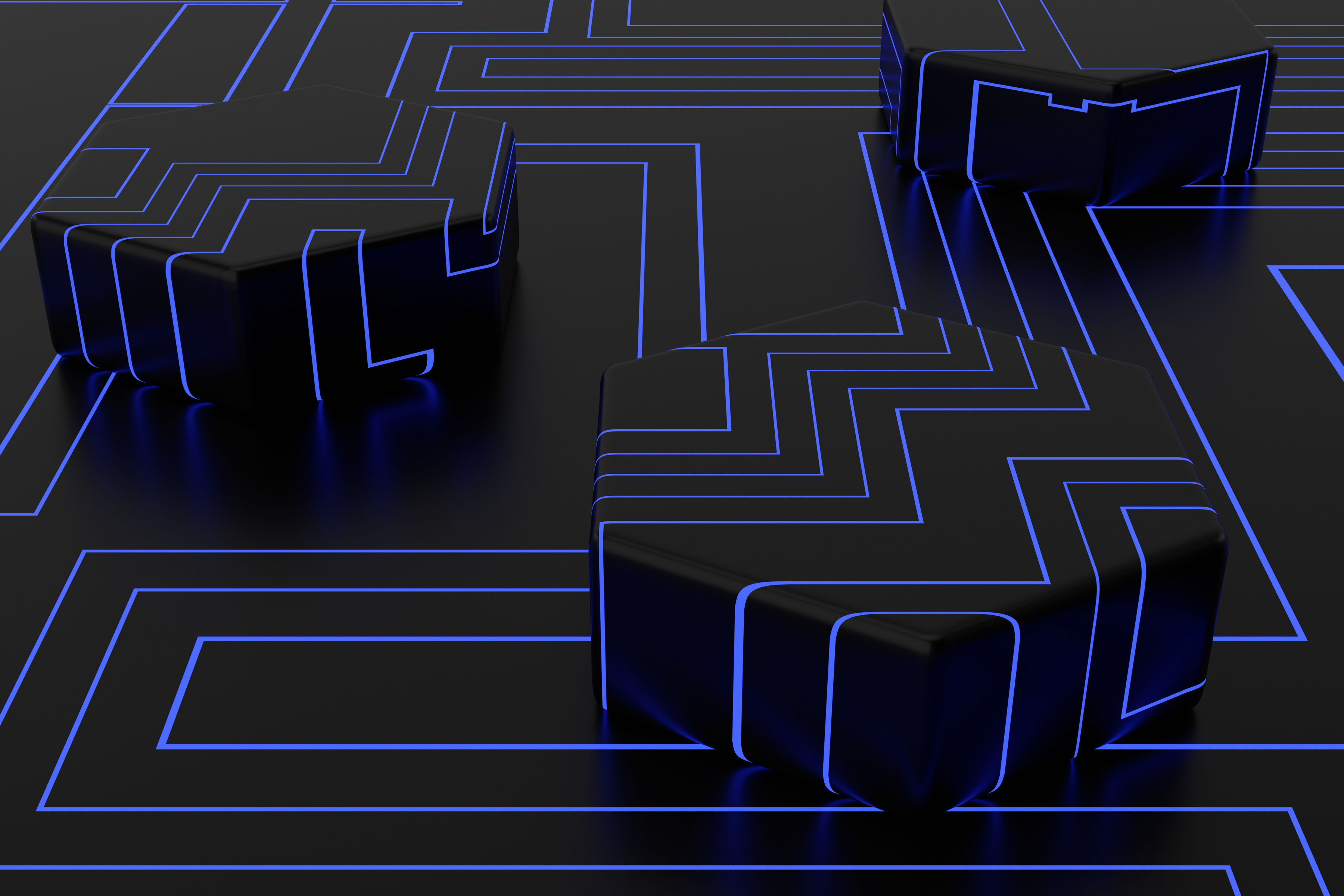 Digital Technology Abstract Background 3D Rendering